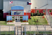 A drone view shows the Bluebonnet Detention Facility in Anson