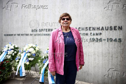 Event to mark the Israeli Holocaust Remembrance Day at Sachsenhausen former Nazi concentration camp outside Berlin