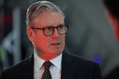 Britain's Prime Minister Keir Starmer visits a defence contractor in Bedfordshire