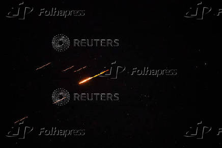Missiles launched from Iran are seen from Tubas