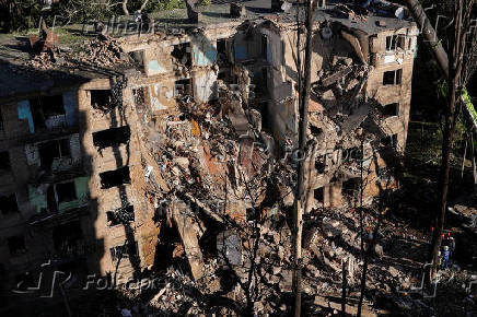 Aftermath of Russian drone and missile strikes, amid Russia's attack on Ukraine, in Kyiv