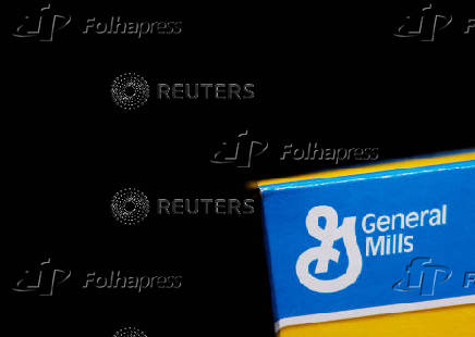 FILE PHOTO: The General Mills logo is seen on a box of cereal in Evanston