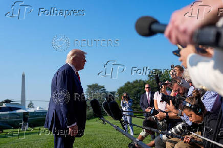 U.S. President Donald Trump departs for Scotland