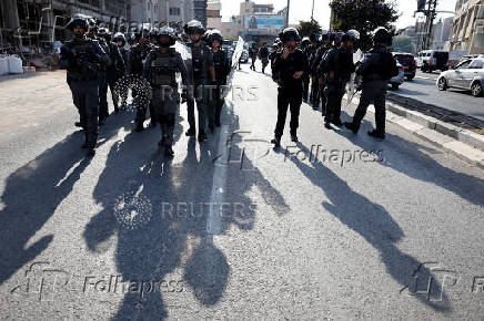Protest calling on the government to end hunger in Gaza, in Sakhnin