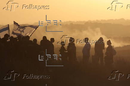 Israeli right-wing rally near the Gaza border in southern Israel