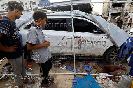 Aftermath of Israeli strike that killed Al Jazeera journalists, in Gaza City