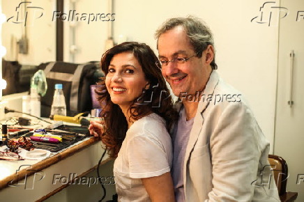 Melissa Vettore e Daniel Dantas na estreia da peça