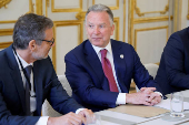 Meeting at the Elysee presidential palace, in Paris