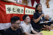 Chan Po-ying, chair of Hong Kong?s League of Social Democrats, hosts a press conference to announce the party?s dissolution amid China?s national security law, in Hong Kong