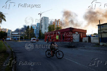 Aftermath of a Russian drone and missile attack in Kyiv