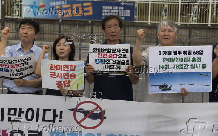 Protest against South Korea-US military drills in Seoul