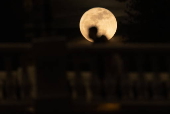 The Pink Moon rises over Skopje