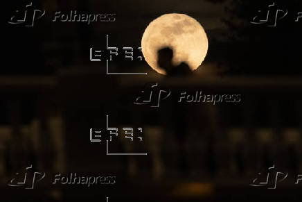 The Pink Moon rises over Skopje