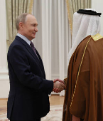 Russian President Vladimir Putin meets with UAE Deputy Prime Minister and Minister of Interior Sheikh Saif bin Zayed Al Nahyan in Moscow