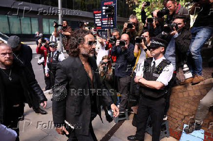 British actor and comedian Russell Brand appears at Southwark Crown Court, in London