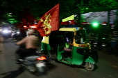 Cricket fans gather in Bangalore to watch public broadcast of IPL final