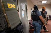 U.S. federal immigration officers at immigration court in New York