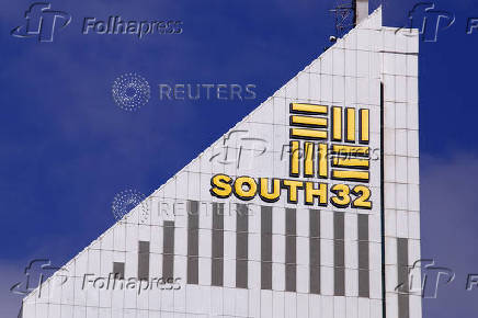 FILE PHOTO: A sign adorns the building where Australian miner South32 has their office in Perth, Western Australia