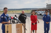 Polish astronaut Uznanski Wisniewski arrives in Cologne after completing Axiom 4 mission