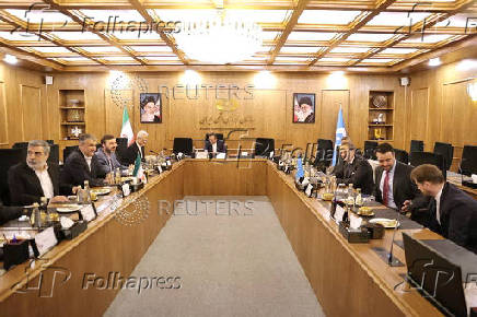 IAEA Director General Rafael Grossi meets with the head of Iranian Atomic Energy Organisation, Mohammad Eslami, in Tehran