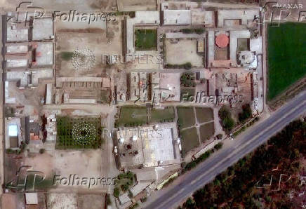 A satellite image shows Jamia Masjid Subhan Allah following airstrikes in Bahawalpur