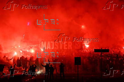 Lech Poznan team celebrate their Polish Extra League championship title