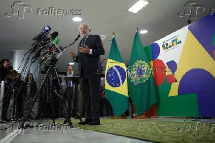 Lula em coletiva de imprensa sobre balanço do governo