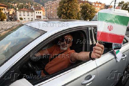 Demonstration in support of Iran and Palestinians in Sarajevo