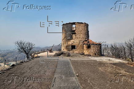 The Greek island of Chios affected by wildfires
