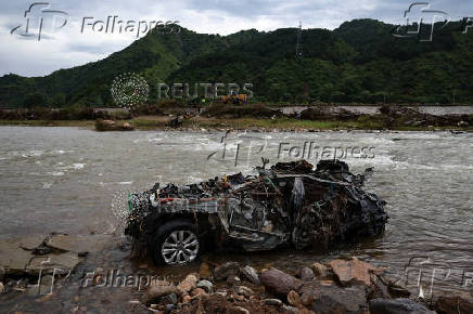 Aftermath of late July's heavy rainfalls that flooded villages, in Huairou, Beijing