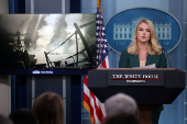 White House Press Secretary Karoline Leavitt holds a press briefing at the White House in Washington