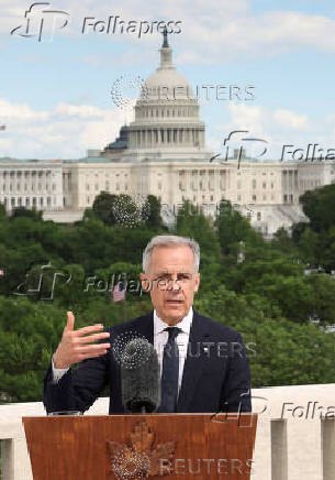 Canadian Prime Minister Carney holds a press conference in Washington