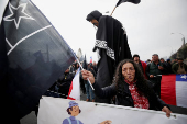 Protest against a law that would increase quotas for industrial fishing companies, in Valparaiso