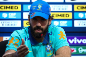 Coletiva de imprensa do goleiro Alisson da Seleção Brasileira em São Paulo