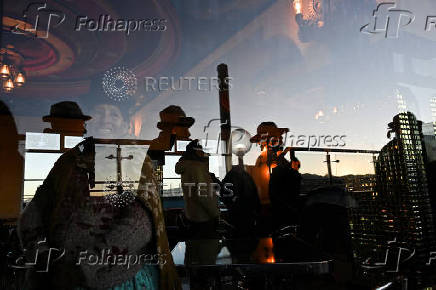 Bolivian indigenous Aymara welcome the New Year, in El Alto