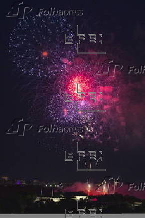 Fireworks illuminate the Washington Monument on Independence Day
