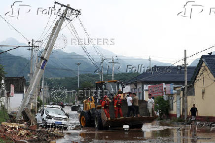 Heavy rainfall aftermath in Miyun district of Beijing
