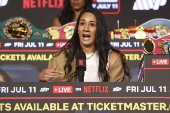 Boxers Katie Taylor vs. Amanda Serrano 3 kickoff press conference