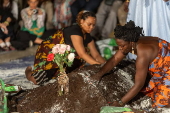 Cameroonian artist Zora Snake performs in Dakar