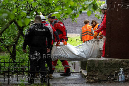Aftermath of a Russian drone attack in Kyiv