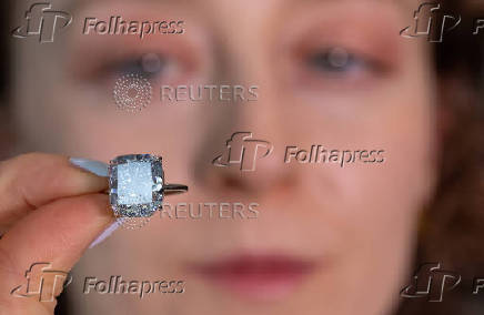 A Sotheby?s staff holds 