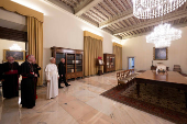 Pope Leo XIV visits the Apostolic Palace after it was unsealed, at the Vatican