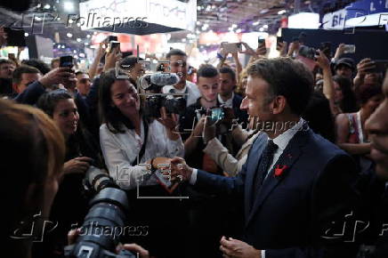 French President Macron visits VivaTech fair in Paris