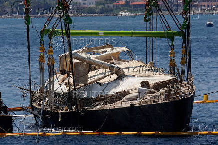 Recovery of Mike Lynch's sunken yacht 'Bayesian' from Sicilian waters