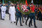 Interim President of the Republic of Mali Assimi Goita attends a wreath-laying ceremony in Moscow