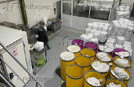 A view shows a cannabis warehouse of Biocannat Cooperative, near the northern town of Bab Berred
