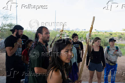 Protest to stop the sale of Oak Flat, land considered sacred by the Apache, to Resolution Copper in Phoenix, Arizona