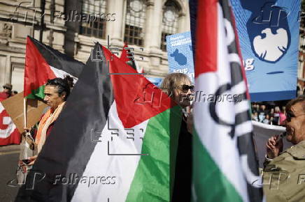 Pro-Palestinian protest outside Barclays annual general meeting in London