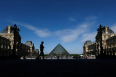The glass Pyramid of the Louvre Museum in Paris
