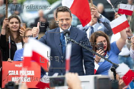 Presidential candidate Rafal Trzaskowskis campaigns in in Wloclawek